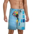 thumbnail image 2 of Naloa Prague Ratter Dog in Bathtub Men's Short Pajama Pants, Lounge Comfort Shorts with Elasticized Waistband and Side Pockets - Medium, 2 of 9