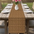 thumbnail image 4 of Vintage Rattan Table Runner - 90 Inch Long Minimalist Abstract Wicker Texture Brown Cotton and Linen Blended Dress Scarves Farmhouse Table Runner for Kitchen Dining, Coffee Table, 13" x 90", 4 of 8