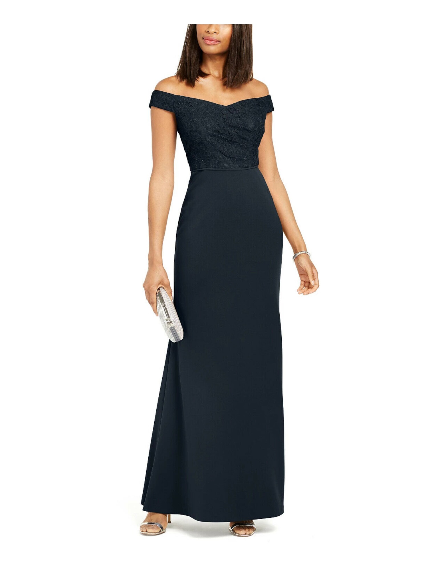 Adrianna Papell Womens Lace Knit Formal 