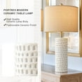 thumbnail image 4 of 24" Farmhouse Ceramic Table  Set of 2 for Bedroom Living Room White Desk Decor Bedside Lamps, 4 of 8