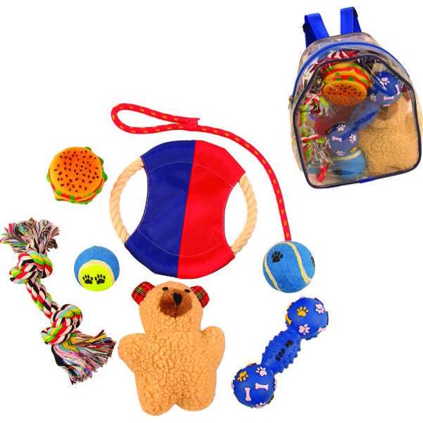 8 Piece Backpack Pet Toy Set