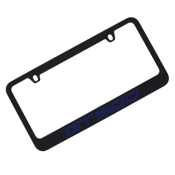 Ford GT 500 License Plate Frame (Blue on Black)