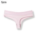 thumbnail image 2 of Cheers 5Pcs Women Sexy Solid Color Lace Patchwork Hollow out Thong Low Waist G-String, 2 of 2
