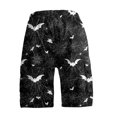 thumbnail image 5 of GrmtClth Men's Halloween print shorts Spooky Pumpkin Fun Graphic Relaxed Summer Short Pants Adjustable Waist Multi Storage Cargo Shorts Daily Outdoor Fun Clothes Black M, 5 of 5