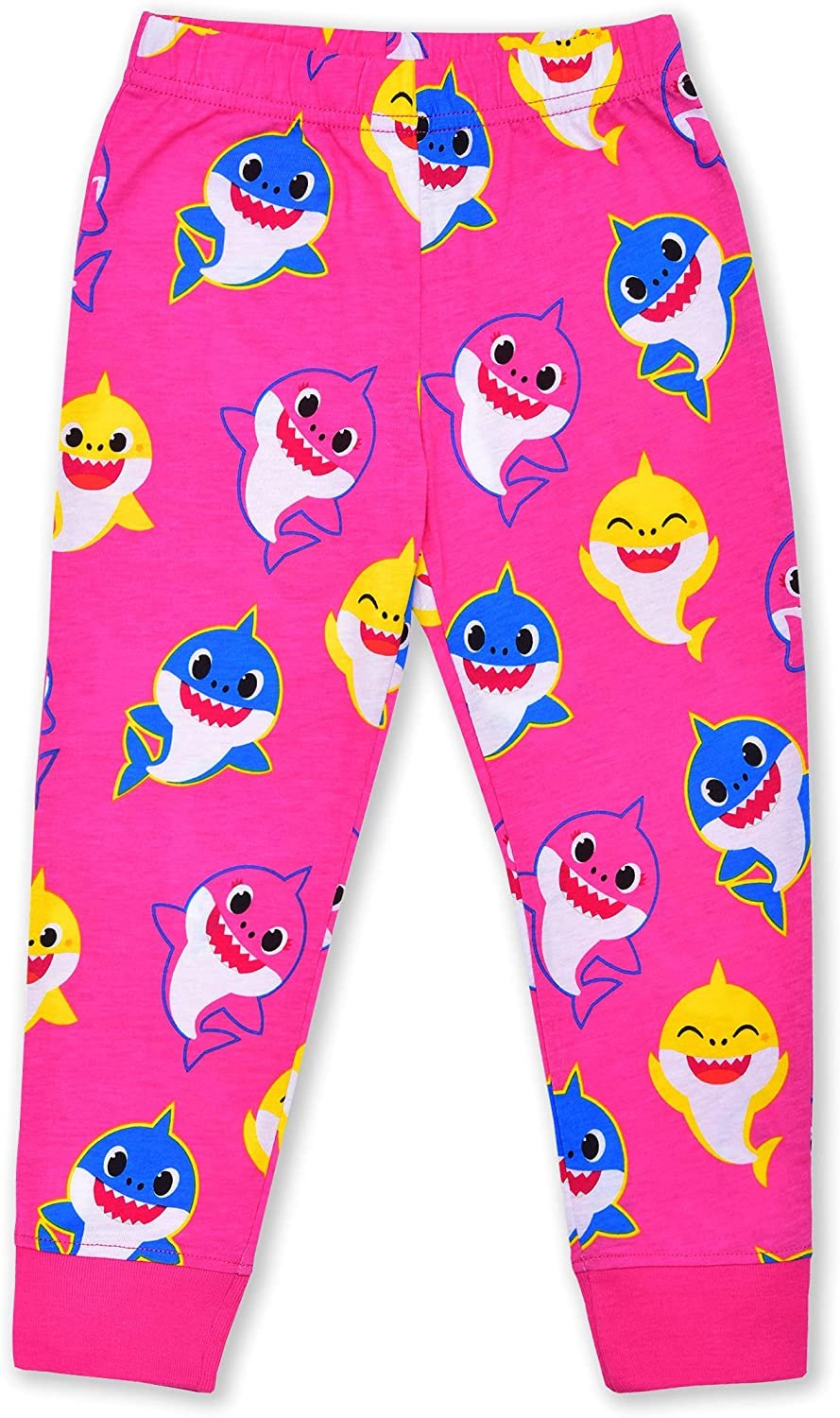 Baby Shark, Daddy Shark and Mommy Shark Girls 2 Piece Long Sleeve Tee and Jogger Set (Loungewear Style), Infant