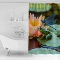 thumbnail image 2 of Summer Lotus Shower Curtain, 60" x 72", Flowers Frogs Dragonflies Animal Waterproof Bathroom Curtain Washable Shower Curtain Set with 12 Hooks, 2 of 6