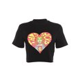 thumbnail image 2 of goowrom Women Cartoon Print Trendy Short Sleeve Slim Fit Crop Tops, 2 of 10