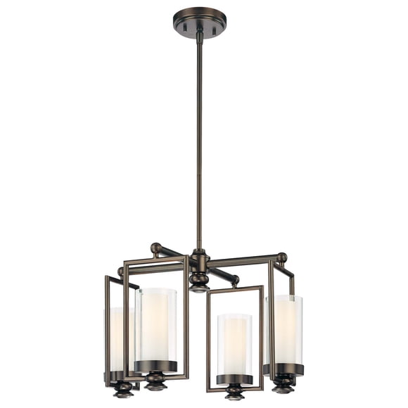 Minka Lavery Minka 4363-281 Transitional Four Light Mini Chandelier from Harvard Court Collection in Bronze/Darkfinish, 18.00 inches 4