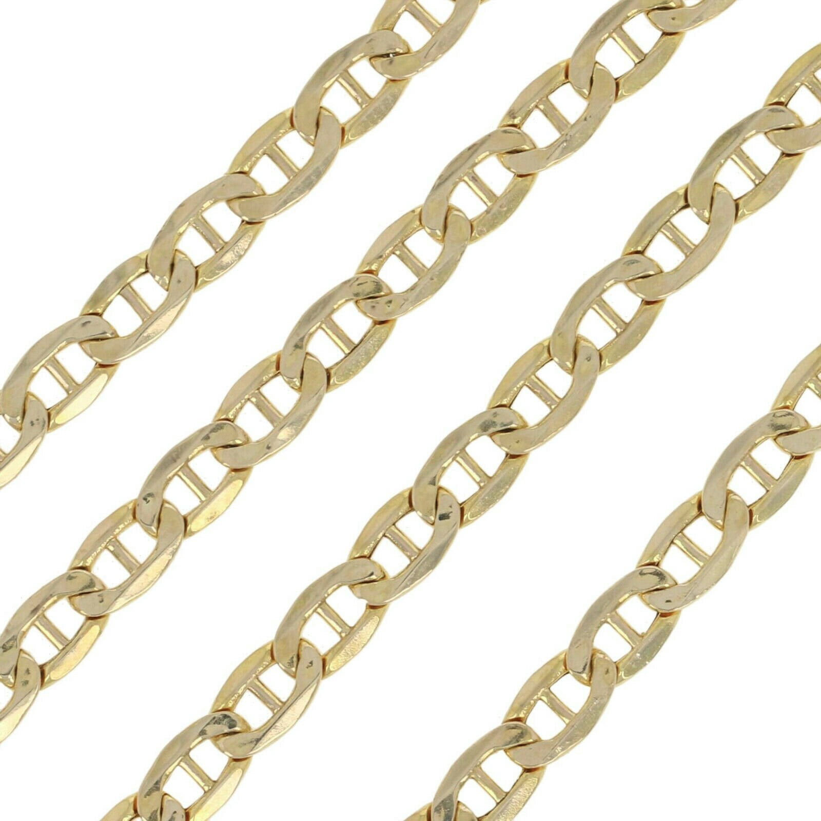 14K Solid Yellow Gold Chain Mariner Necklace 16" 18" 20" 22" 24"
