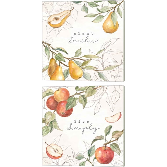 Great Art Now In the Orchard C by Silvia Vassileva 2 Piece Canvas Art Set Each 14"W x 14"H