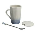 thumbnail image 2 of 400ml Ceramic Mug, Ink Painting Style Coffee Mugs Ceramic Coffee Mug With Spoon And Dustproof Lid For, 2 of 8