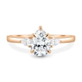 thumbnail image 2 of ESTE ORIGIN 2.00Ct Pear Cut Lab-Grown Diamond Trilogy Engagement Ring – 5 Claw Cathedral Setting in 18K Rose Gold for Women US 8, 2 of 8