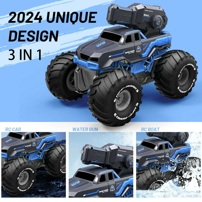 DTSY Mibescal Amphibious RC Car Boat with Water Spray Gun,1:16 4WD