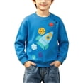 thumbnail image 2 of WAVSUF Kids Boys Sweatshirts, Loose Fit Long Sleeve Soft Cotton Fall Trendy Cute Pullover Blue 4, 2 of 10