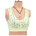thumbnail image 3 of AMERTEER Wome No Steel Ring Front Button Vest Style Floral Print Bra, 3 of 4