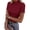 Wine Red, variant on PRETTYGARDEN Short Sleeve T Shirts for Women Summer Clothes Casual Spring Tops Ruffle Mock Neck Ribbed Fitted Basic Tees