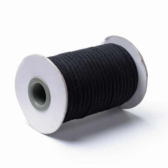 Polyester Cords Black 4mm 21.87 yards(20m)/roll