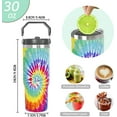 thumbnail image 3 of 30oz Tie Dye Print Tumbler with Handle Flip Straw Tie Dye Print Coffee Mug with Handle Leak Proof Insulated Tumbler Tie Dye Gifts for Women, 3 of 6