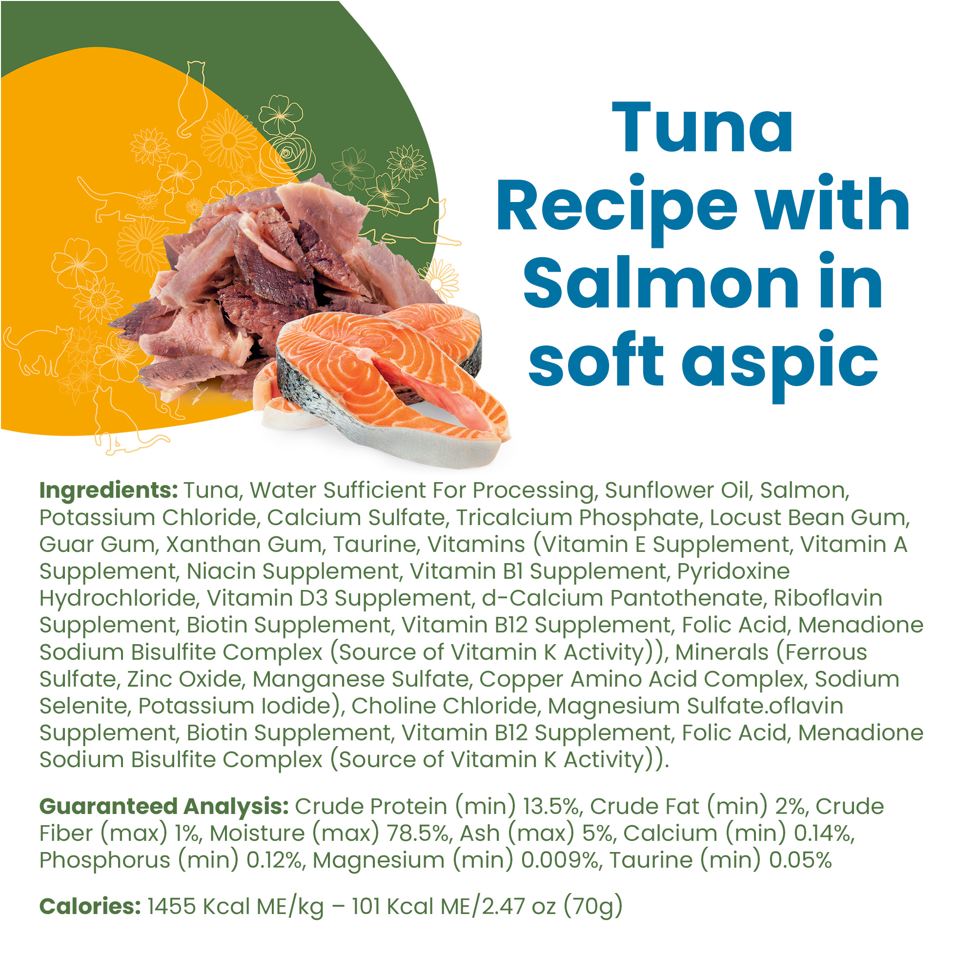 Almo Nature: Classic Complete Cat 12 Pack: Tuna Recipe With Salmon In Soft Aspic - 2.47oz Cans, Adult Cat Canned Wet Food, Grain Free, Daily Meal
