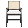 thumbnail image 4 of SAFAVIEH Couture Colette Contemporay Linen Solid Dining Armchair, Black/Natural, 4 of 12