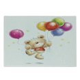 thumbnail image 1 of Cartoon Cutting Board, Teddy Bear Colorful Balloons and Stars Cheerful Love Friends Animal Cartoon Print, Decorative Tempered Glass Cutting and Serving Board, Small Size, Multicolor, by Ambesonne, 1 of 1