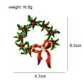 thumbnail image 2 of Enamel Flower Garland Brooch Rhinestone Enamel Bow Brooch Jewelry Christmas Accessories Dress Sweater Accessories, 2 of 6