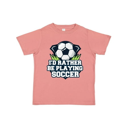 

Inktastic I d Rather Be Playing Soccer Gift Toddler Boy or Toddler Girl T-Shirt