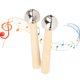 thumbnail image 1 of Juguete De Percusión De Madera, 2 Campanas De Mano Orff De 12 Cm, Cabeza De Hierro, Sonido Agradable, De Madera De Abedul Para Reuniones Navideñas, 1 of 7
