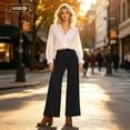 thumbnail image 5 of hoksml Pants for Women, High Waisted Wide Leg Dress Pants, Casual Work Trousers with Pockets, 5 of 9
