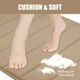 thumbnail image 3 of NEWEEN Bath Mats for Bathroom Non Slip - Memory Foam Bath Mat Coral Velvet Super Water Absorbent Polyster Soft Shaggy Anti-Slide For Bathroom Floor Rug - 20" x 32", 3 of 7