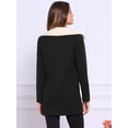 thumbnail image 4 of DARING DIVA Women's Winter Contrast Collar Overcoat Single Breasted Pea Coat XS Black, 4 of 6