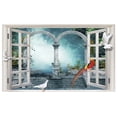 thumbnail image 1 of Tapiz de pared 3D creativo con diseño de pájaro para ventana, tapete de picnic, decoración para habitación, n. degree 7, 1 of 9