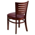 thumbnail image 4 of BizChair Slat Back Mahogany Wood Restaurant Chair - Burgundy Vinyl Seat, 4 of 7