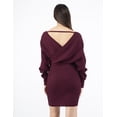 thumbnail image 3 of Vestido tejido manga amplia color Vino AMAD Casual para mujer Talla L, 3 of 3