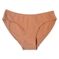 thumbnail image 2 of Mid-rise Underwear for Women Breathable Elastic UnderPanties Striped Loose Briefs Solid Color Briefs, 2 of 6