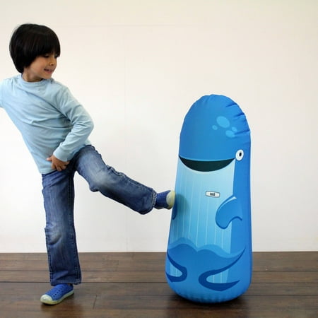 Kid Tough Fitness Inflatable Free Standing Punching Bag Machine Washable Fabric Cover Noah Whale Workout Buddy By Bonk Fit
