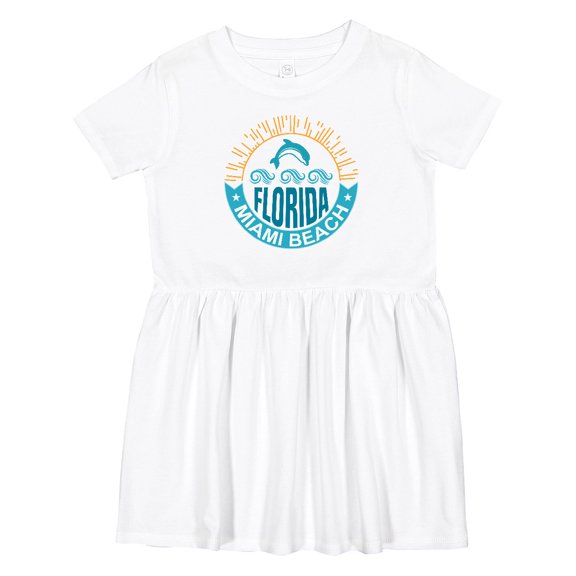 Inktastic Miami Beach Florida Travel Trip Girls Toddler Dress