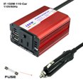 thumbnail image 2 of 150W Car Power Portable Inverter DC to AC 3.1A Dual USB Output Car Type Plug, 2 of 7