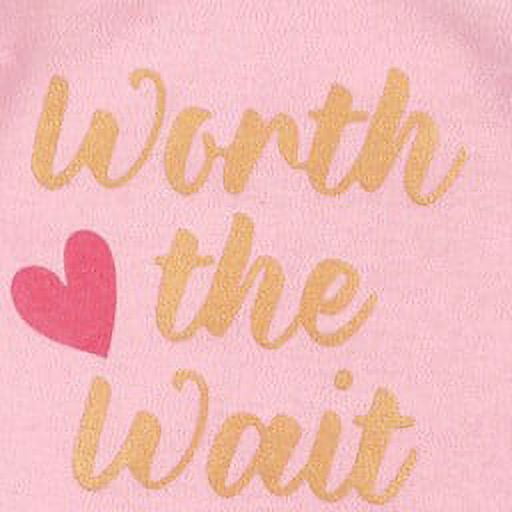 Luvable Friends Baby Girl Cotton Long-Sleeve Gowns 3pk, Worth The Wait, 0-6 Months