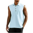 thumbnail image 3 of VBTAPA Solid Tank Tops for Men Sleeveless Collared T-shirt Lightweight Outdoor Sports Golf Polos Light Blue M, 3 of 5