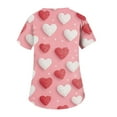 thumbnail image 5 of Valentine Day Nursing Scrubs Womens Love Heart Print Quick Dry Short Sleeve Cute Scrub Tops V Neck Medical Uniforms with Pockets Red 5XL, 5 of 5