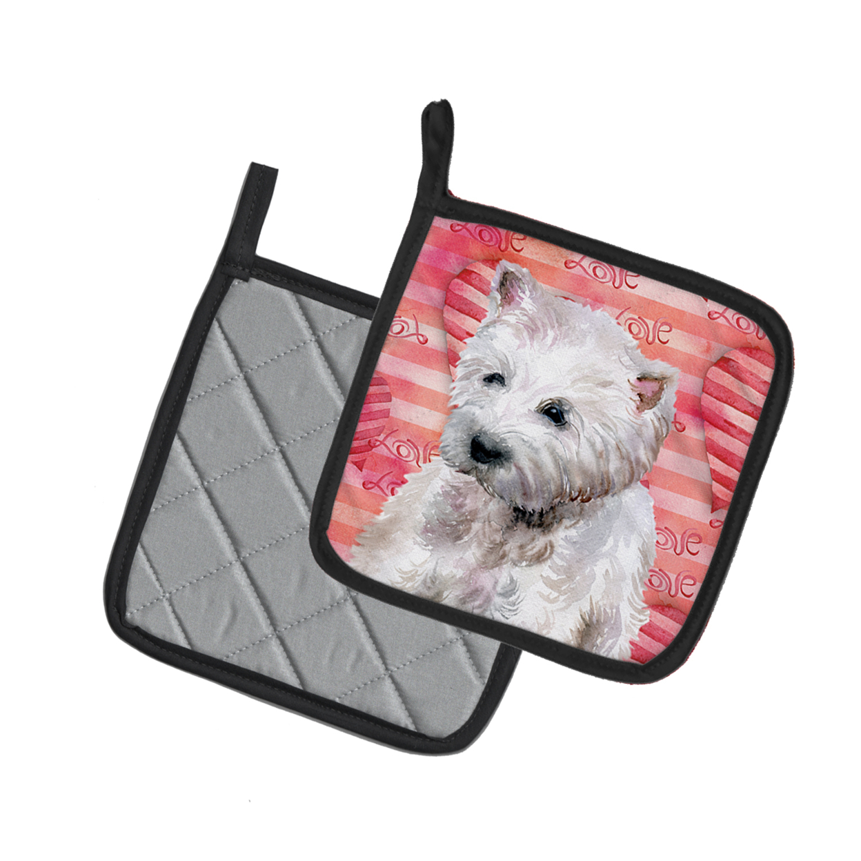 Caroline's Treasures Westie Love Pair of Pot Holders
