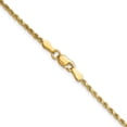 thumbnail image 3 of Diamond2Deal 14K Yellow Gold 2mm Semi Solid Diamond-cut Rope Chain Necklace for Women 24", 3 of 5