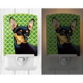 thumbnail image 2 of Caroline's Treasures LH9200CNL Min Pin St. Patrick's Day Shamrock Portrait Ceramic Night Light, 6x4x3", multicolor, 2 of 2