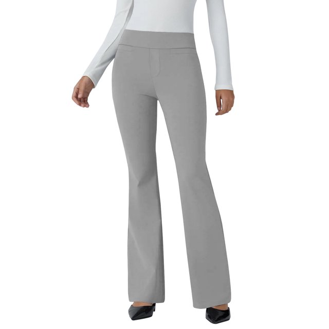 Women's Casual Solid Color Wide - Leg Straight Trousers, Flared Design, Perfect for Daily Use