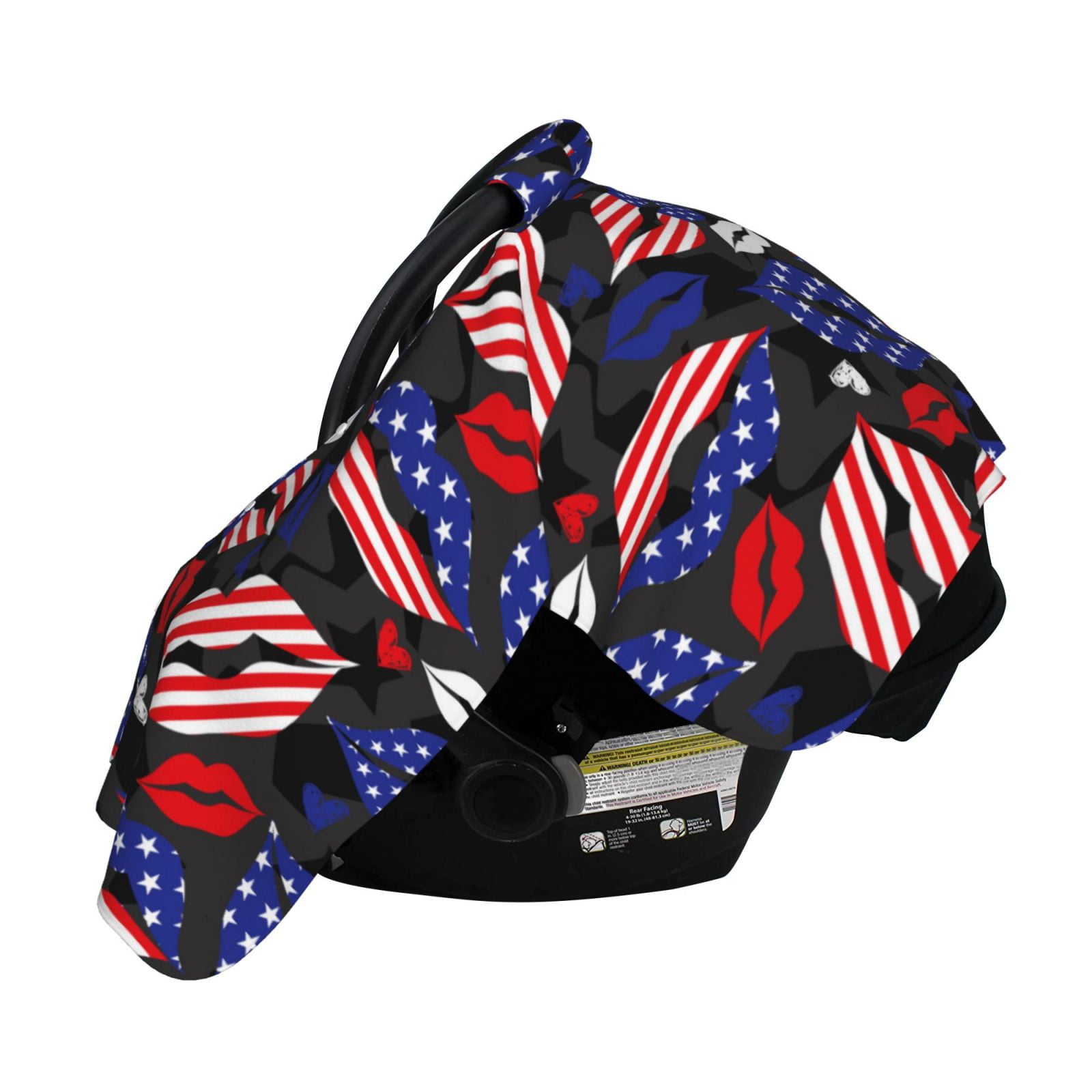 Naloa American With Lips Baby Car Seat Cover, Breathable Baby Carrier Cover, Multiuse Baby Carrier Cover & Nursing Breastfeeding Cover