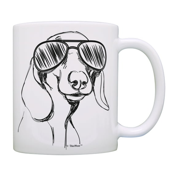 ThisWear Dog Lovers Gifts Dachshund Wearing Sunglasses Dachshund Mug Dachshunds Gifts Coffee Mug