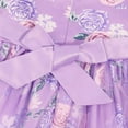 thumbnail image 3 of Mikilon Girls Vintage Floral Print Dress Festival Host Princess Dress Short Sleeve Waist Drawstring Dress, 3 of 8