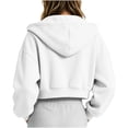 thumbnail image 4 of Girls Short Zip Up Hoodie Jacket Casual Loose Fit Long Sleeve Outerwear Top for Kids Teenagers Everyday Wear Comfortable Coat, 4 of 4