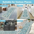 thumbnail image 6 of MJIAexp 2'x10' Boho Floral Kitchen Runner Rug Machine Washable Runner Rug Non-Slip Rubberback Hallway Runner Laundry Rug Throw Carpet for Living Room Bedroom Dining Room Entryway Kitchen Blue, 6 of 11